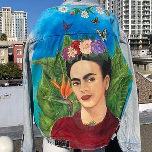 Hand Painted Frida Kahlo Jacket